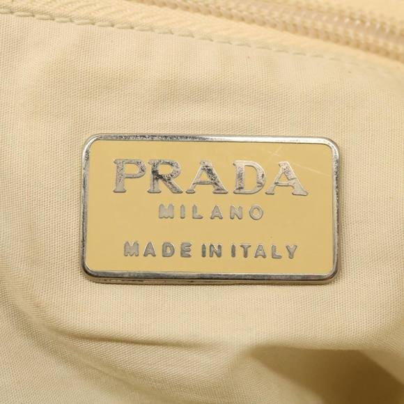 PRADA Tote Bag Nylon Beige Auth cl759 - Picture 10 of 16
